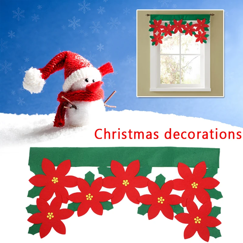 

Novelty Non-woven Christmas Curtain Party Home Decorations Ornament 92x45cm