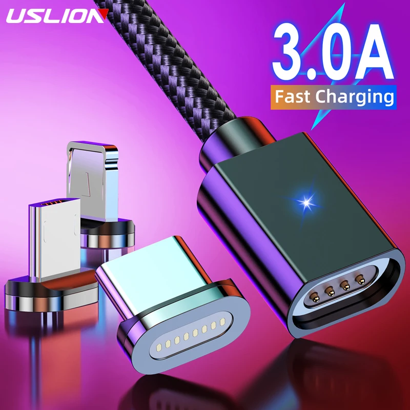 USLION USB Cable Micro Type C Phone Cable For iPhone 14 X