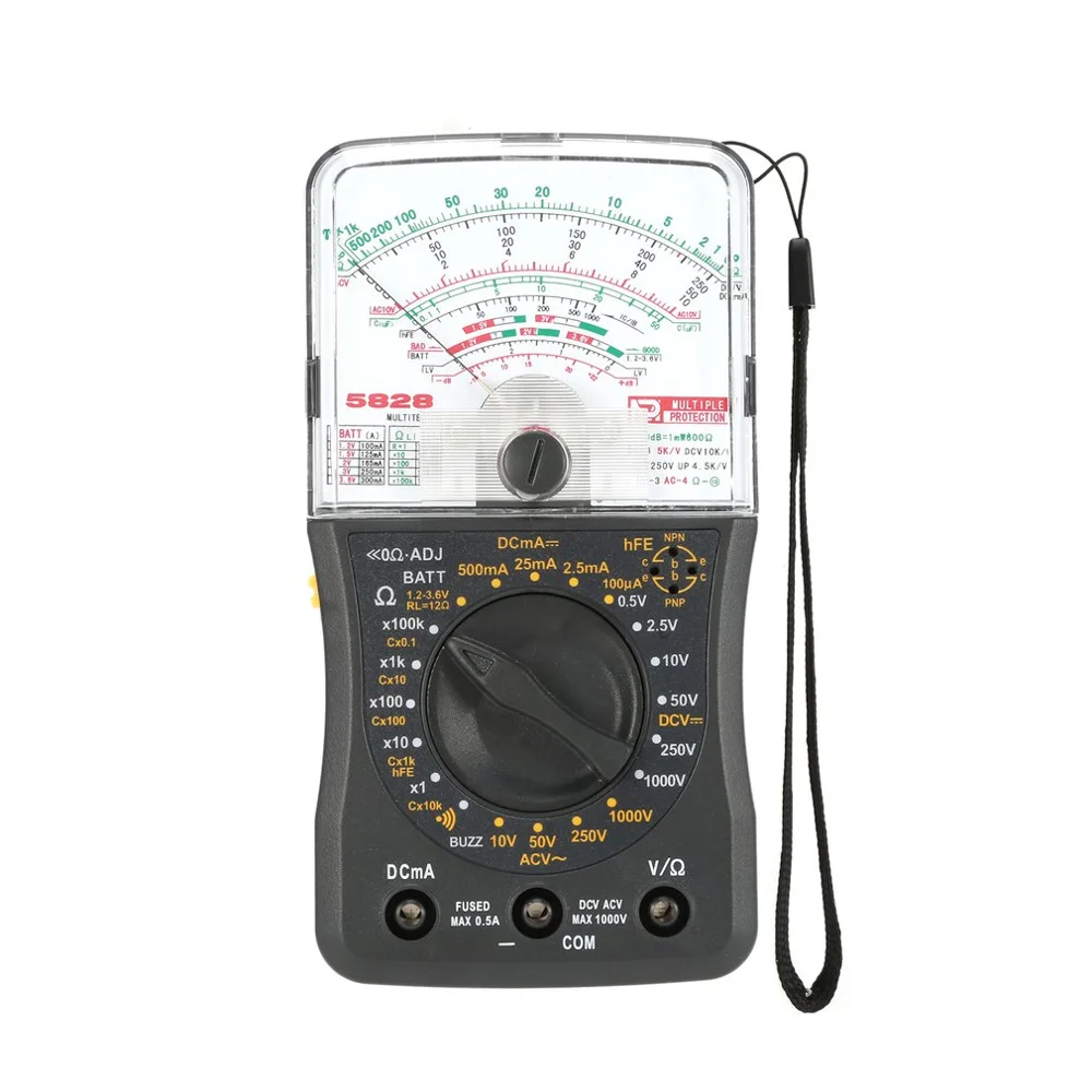 

Mini Handheld Analog Multimeter AC/DC Voltmeter Ammeter Resistance Continuity Capacitance Fuse & Diodes Tester
