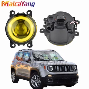 

2x NEW Angel Eyes Car styling front bumper LED fog Lights with len For Jeep Renegade BU 2015 2016 2017