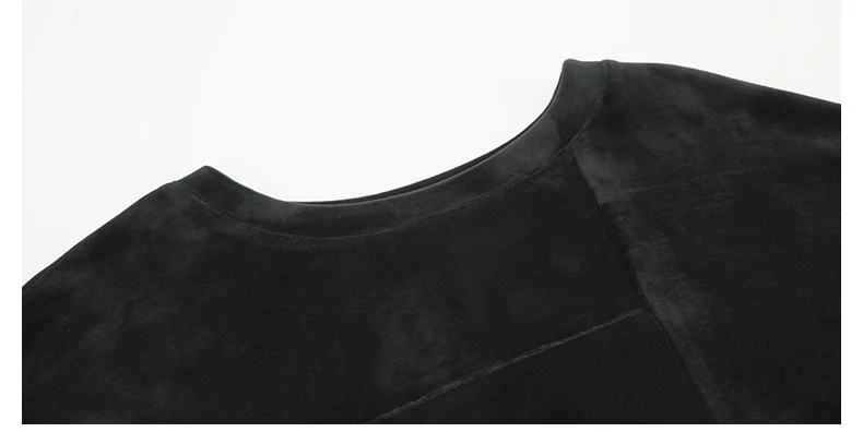 L~ 4XL 5XL шикарные бархатные плиссированные платья плюс размер женские Новые Осенние Длинные рукава длиной до колена лоскутное платье AOFULI A4101