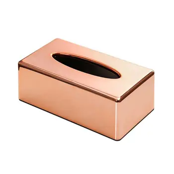 

Elegant Rose Gold Rectangle Napkin Paper Rack Tissue Box Towel Napkin Container Holder Home Office Car