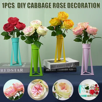 

DIY Handmade Flowers with Stand Realistic Rose Flower Arrangements for Home Office Decor HKS99