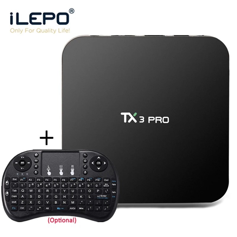 ILEPO TX3 Pro Android 7,1 Amlogic S905W 4 ядра 64 бит ТВ коробка 1 ГБ 8 ГБ Поддержка 2,4 ГГц Wi-Fi 100 м Смарт IPTV Set-top Box