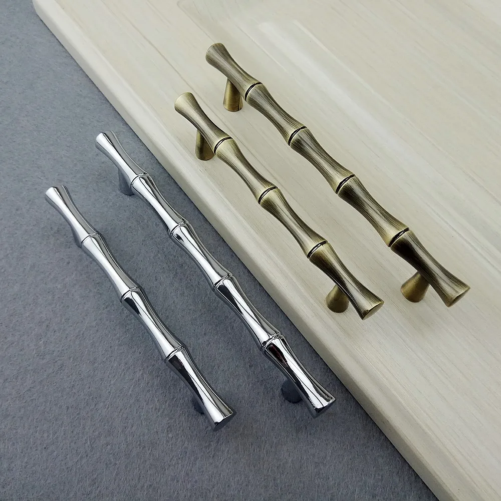

96mm/128mm Bamboo Style Furniture Hardware Handle Kitchen Cabinets Sliding Door Knob Drawer Wardrobe Cupboard Push Pulls Handles
