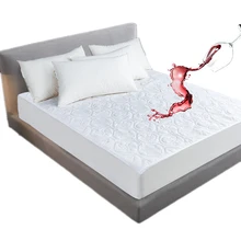 White Solid Color Quilted Embossed Waterproof Mattress Protector Fitted Sheet Style Cover for Mattress Thick Soft