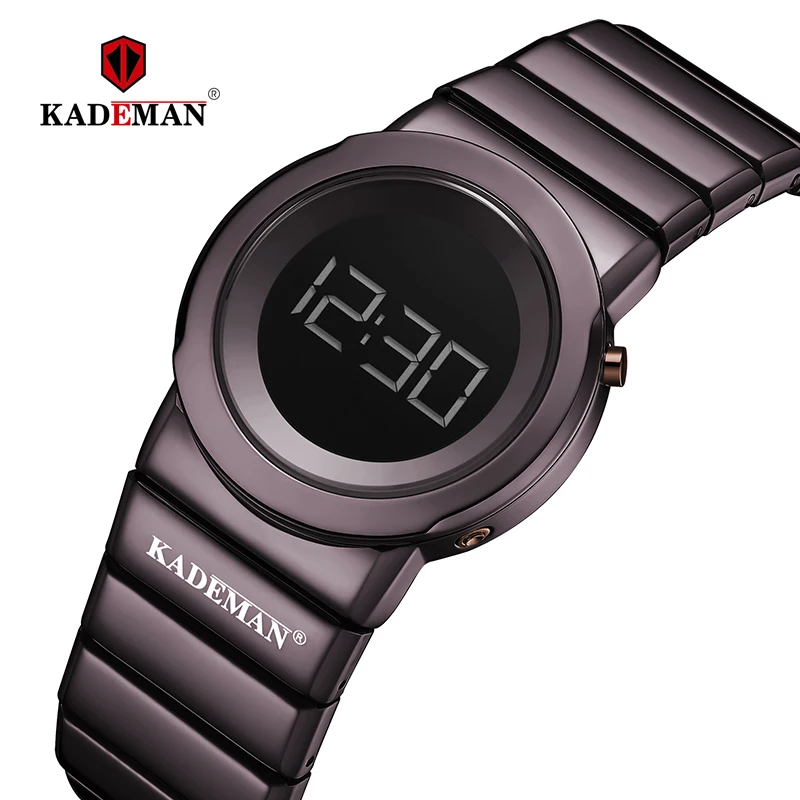 KADEMAN новые женские часы розовое золото Топ люксовый бренд ЖК дисплей Кварцевые водонепроницаемые наручные