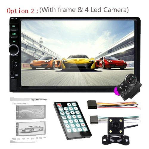 AMPrime 7018B 2 Din автомагнитола HD Авторадио lcd сенсорный экран автомобиля стерео MP5 плеер Поддержка камеры заднего вида с пультом дистанционного управления - Цвет: Option 2