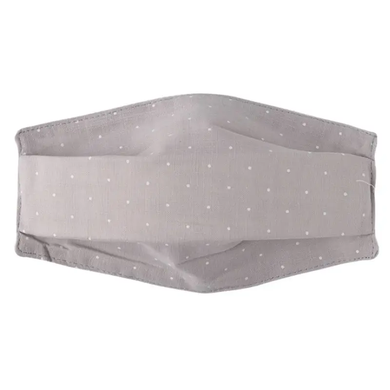 E Fresh Style Women Girl Summer Cotton Decorative Mouth Mask Plain Color Cartoon Bear Polka Dot Adjustable Double Layer Respirator - Цвет: E