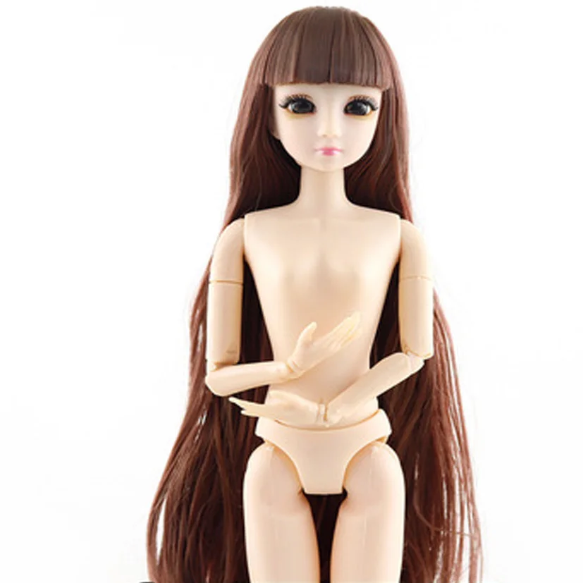 Кукла 30 см подвижные шарнирные куклы 3D глаза Bjd пластиковая кукла для девочек игрушки длинный парик женская обнаженная тело мода Рождество милый подарок