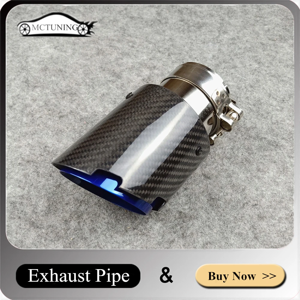 Akrapovic Blue End Exhaust Pipe Glossy Carbon Fiber Exhaust tip 6376mm