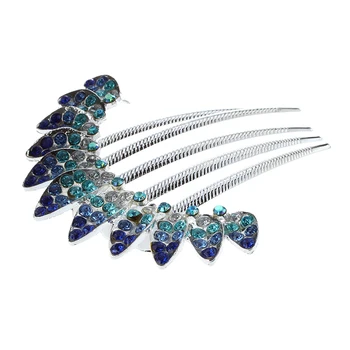 

Charm Fashion Lady Girl Flower Pattern Alloy Rhinestone Barrette Hair Clip Comb