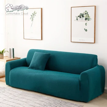 

1/2/3/4 Seaters Elastic Universal Sofa Cover Knitted Thicken Stretch Slipcovers Living Room Polar Fleece Armchair Couch Cover
