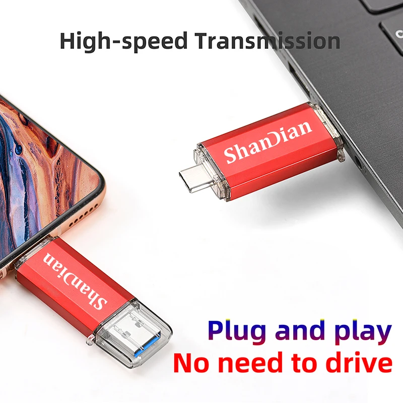 Флеш накопитель SHANDIAN OTG USB Type C 512 ГБ 256 128 Гб 64 32 16 флешка 3 0 Флешка для устройства C|USB