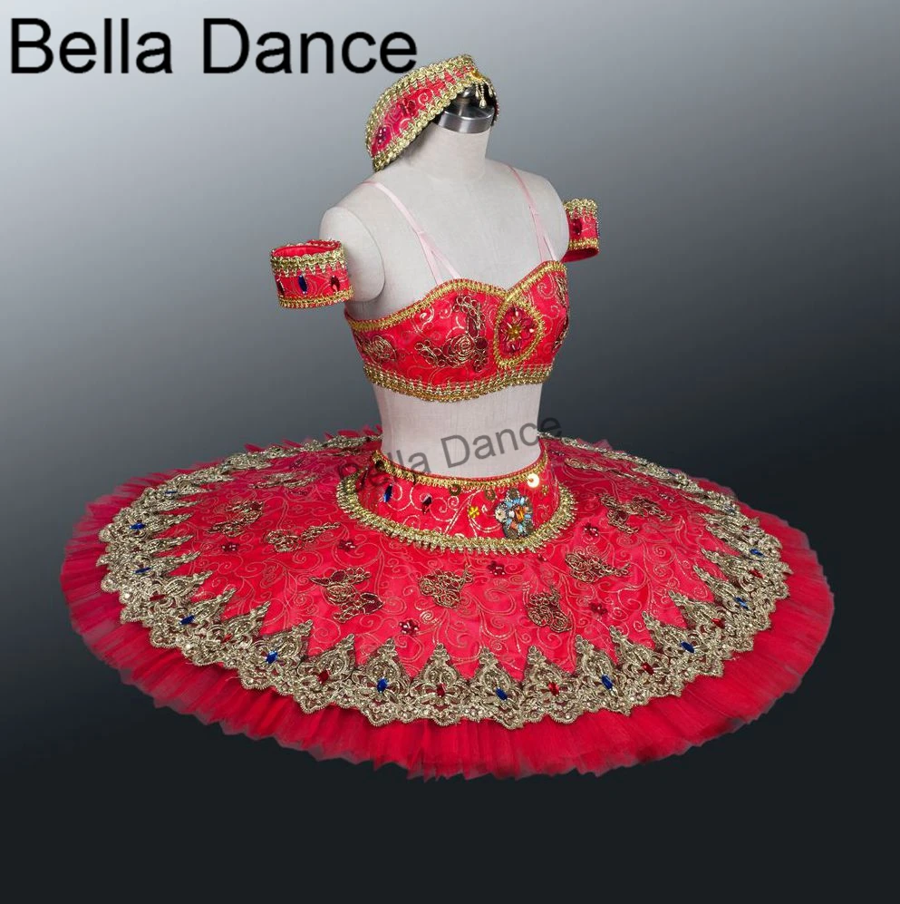 Red Spanish Corsaire YAGP Competiton Tutu Women Professional Pancake Tutu CostumeBT8982