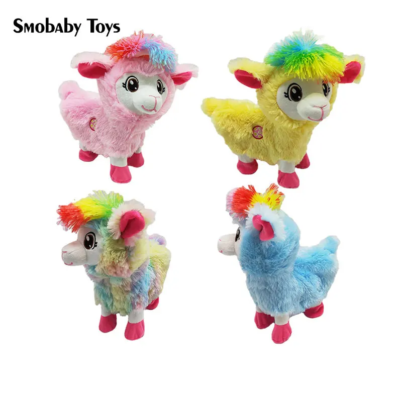

Cute electric alpaca stuffed toy dancing sheep camel unicorn pretty color animal plush doll baby plays toy for children gift