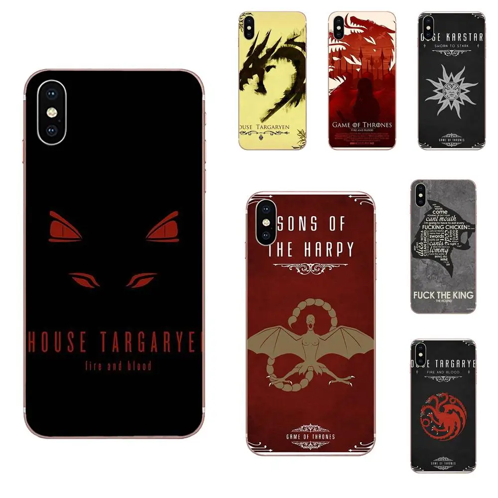 

For Xiaomi Redmi Mi 4 7A 9T K20 CC9 CC9e Note 7 9 Y3 SE Pro Prime Go Play Soft TPU Art Cover Case Thrones Game House Fire Blood