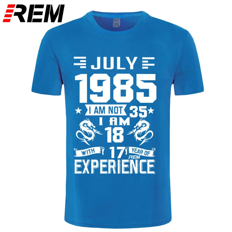 blue july Мужская футболка с коротким рукавом с принтом в стиле кэжуал, 1985 лет, футболка с января, февраля, Марта, апреля, июня, июля, августа - Цвет: blue july