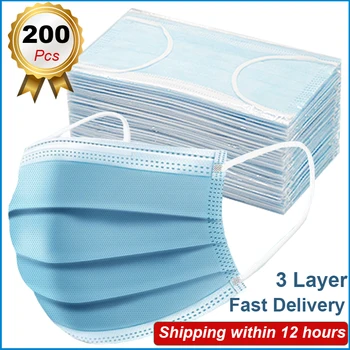 

5/10/50/100/200 pcs Disposable Medical Mask Face Mouth Breathable 3 Layer Protective Mask Anti Dust fog Filter Surgical Masks