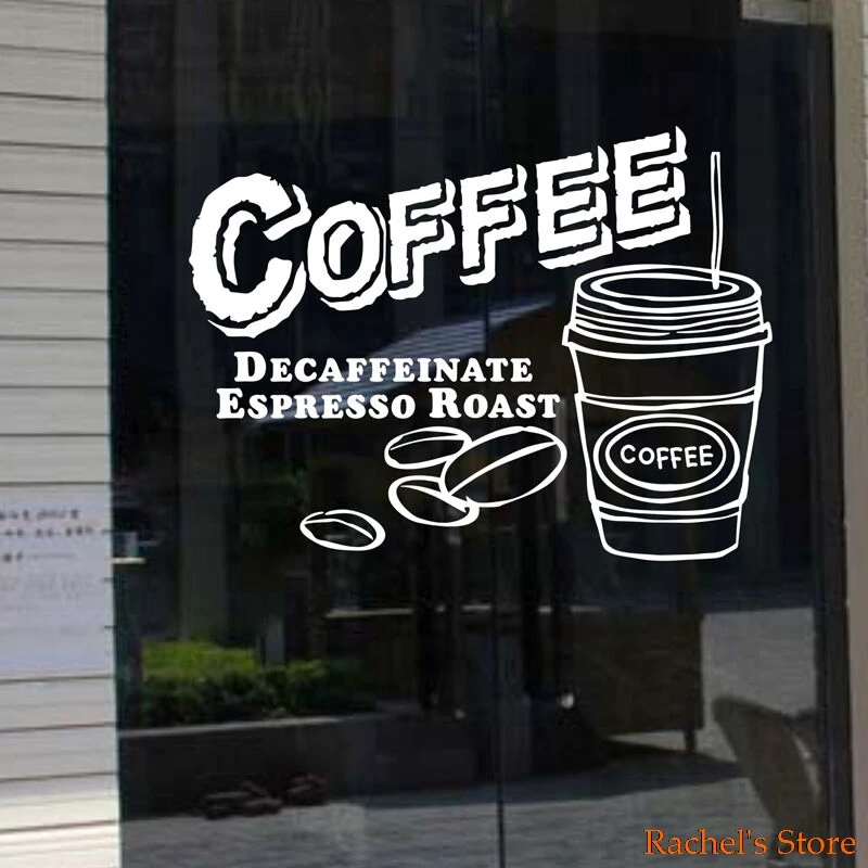 Кофе Decaffeinate Espressso Обжарка на вынос чашка для кафе магазин искусство стену знак