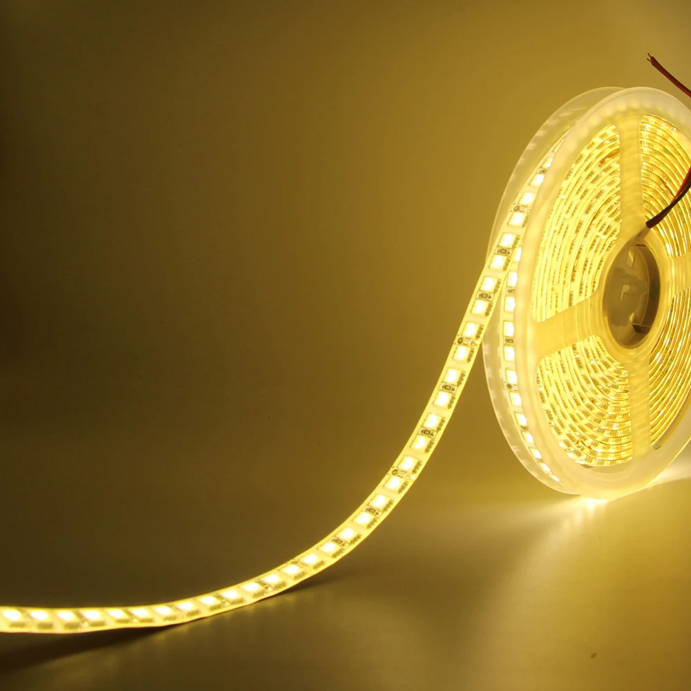 5 м Водонепроницаемая светодиодная лента 5050 SMD 600 светодиодный s гибкий 120 светодиодный/М лента Черная печатная плата 12 В для внутренней кухни теплый белый/rgb