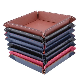 

Foldable Storage Box Square Tray For Dice Table Games Key Wallet Coin Box Tray Desktop Storage Box Trays Decor