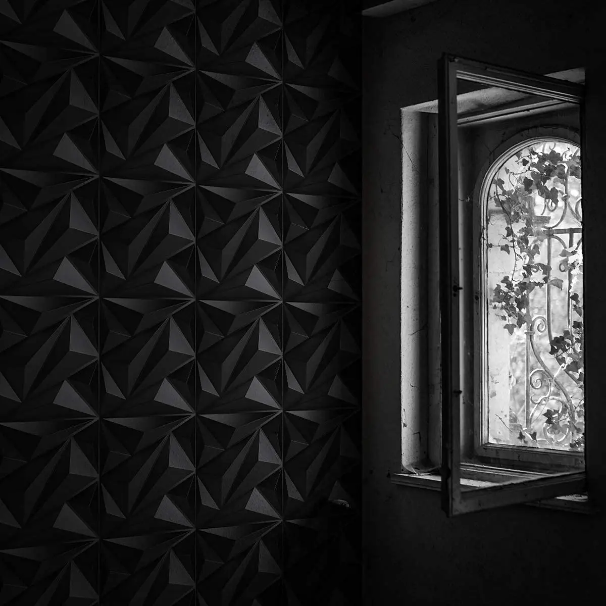 Art 3D wall panels single Piece 3D Wall Panel Diamond for Interior Wall Décor, PVC Flower