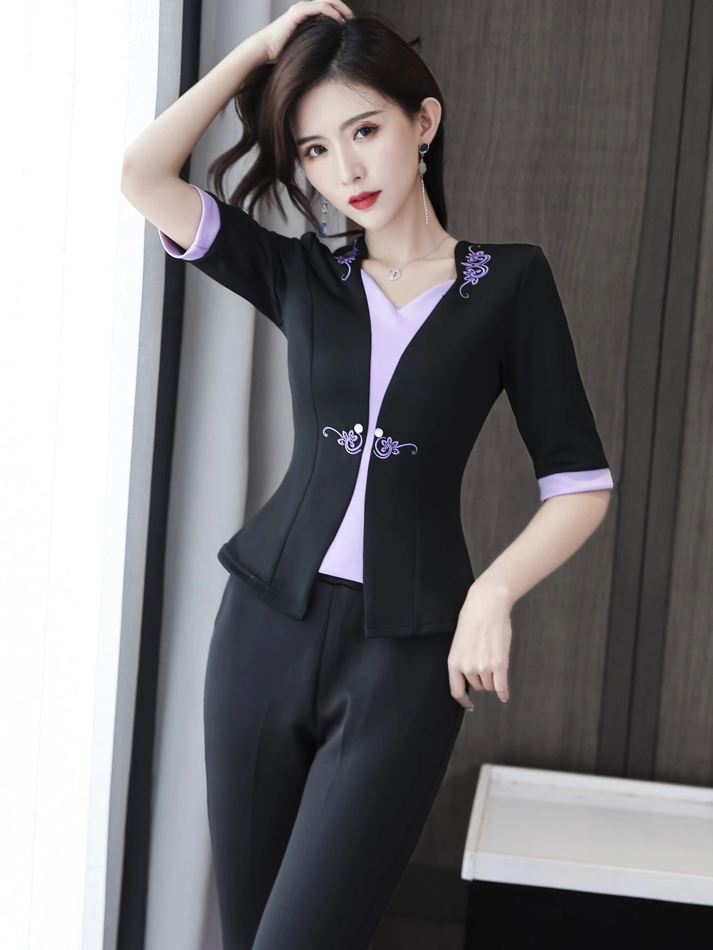 

Sexy slimming foot health club overalls women's winter clothing foot bath foot pedicure foot wash foot technician overalls