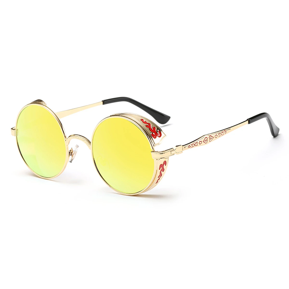 Унисекс, Ретро стиль, стимпанк, Стиль Солнцезащитные круглые линзы металлическая полая рама Винтаж очки для Для мужчин Для женщин солнцезащитные очки для вождения