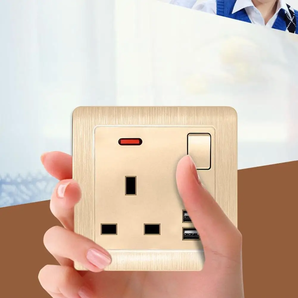 Двойная электрическая розетка с USB разъемом настенная стандарта Великобритании