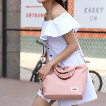 

2020 new women's summer solid color waterproof nylon canvas shoulder bag handbag fashion simple casual diagonal bag