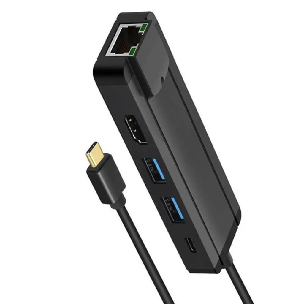 Многопортовый концентратор типа C USB 3,0 USB-C Зарядка 4K HDMI RJ45 Ethernet конвертер