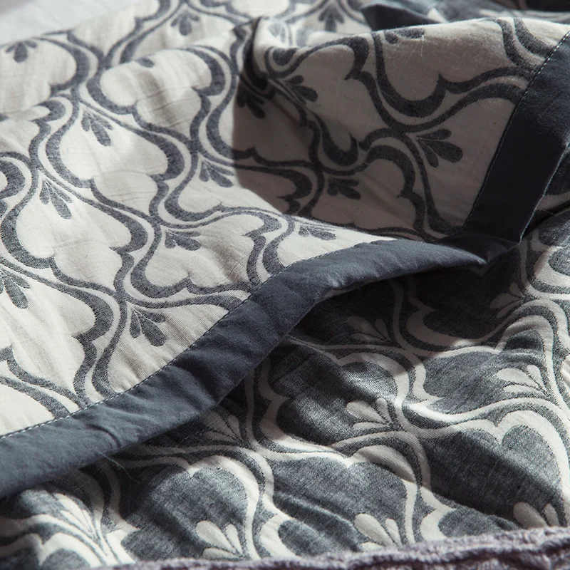 Скандинавские трехслойные хлопчатобумажные покрывала для кровати, набор для украшения дома, стеганое одеяло, зимнее теплое покрывало, покрывало, набор, 200x230
