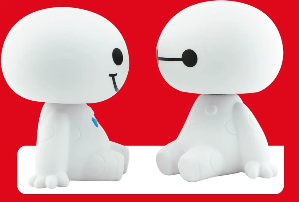 Мультяшный пластиковый робот Baymax с качающейся головой, кукла, модные Автомобильные украшения, робот, большой герой, встряхивающие игрушки, Baymax, авто стиль