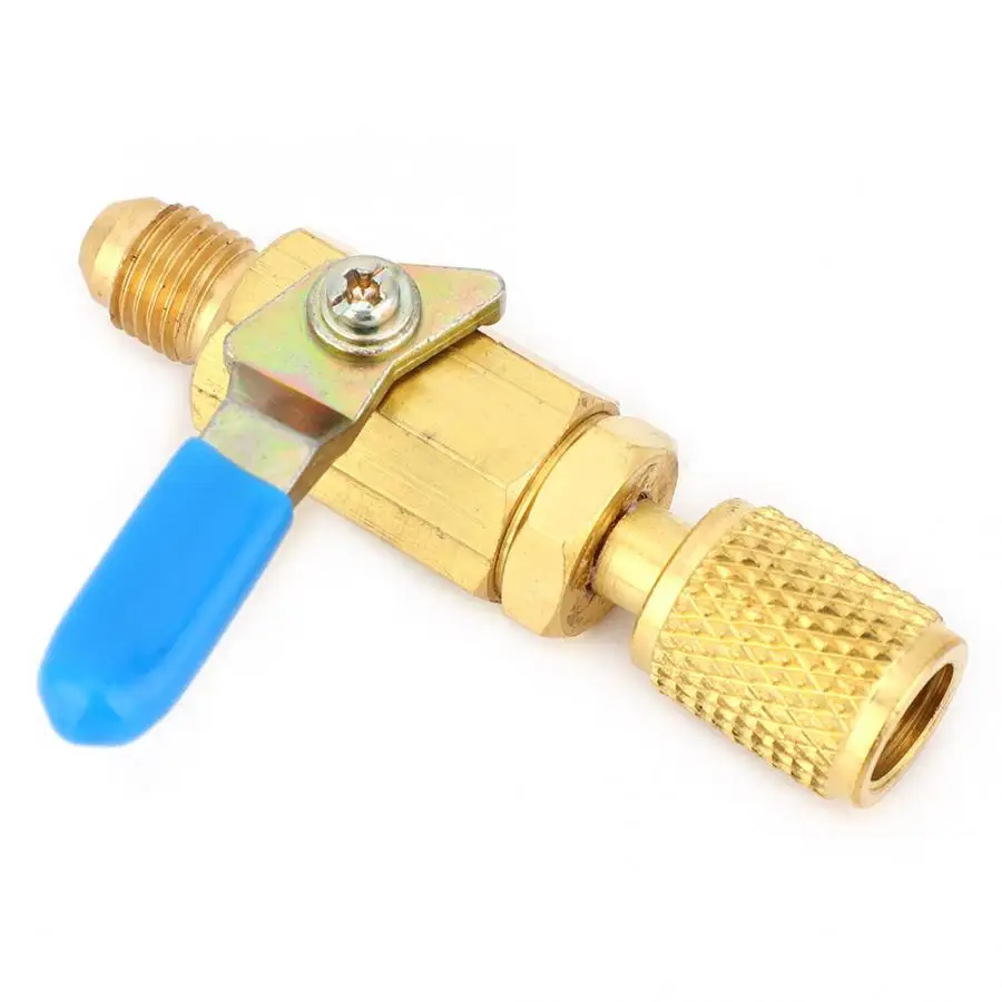 3 Pcs 1//4 in for 1//4 SAE Male-Female Cooling Ball Valve Adapter Switch Manual Ball Valve Brass Ball Valve R12 // R134 // AR410