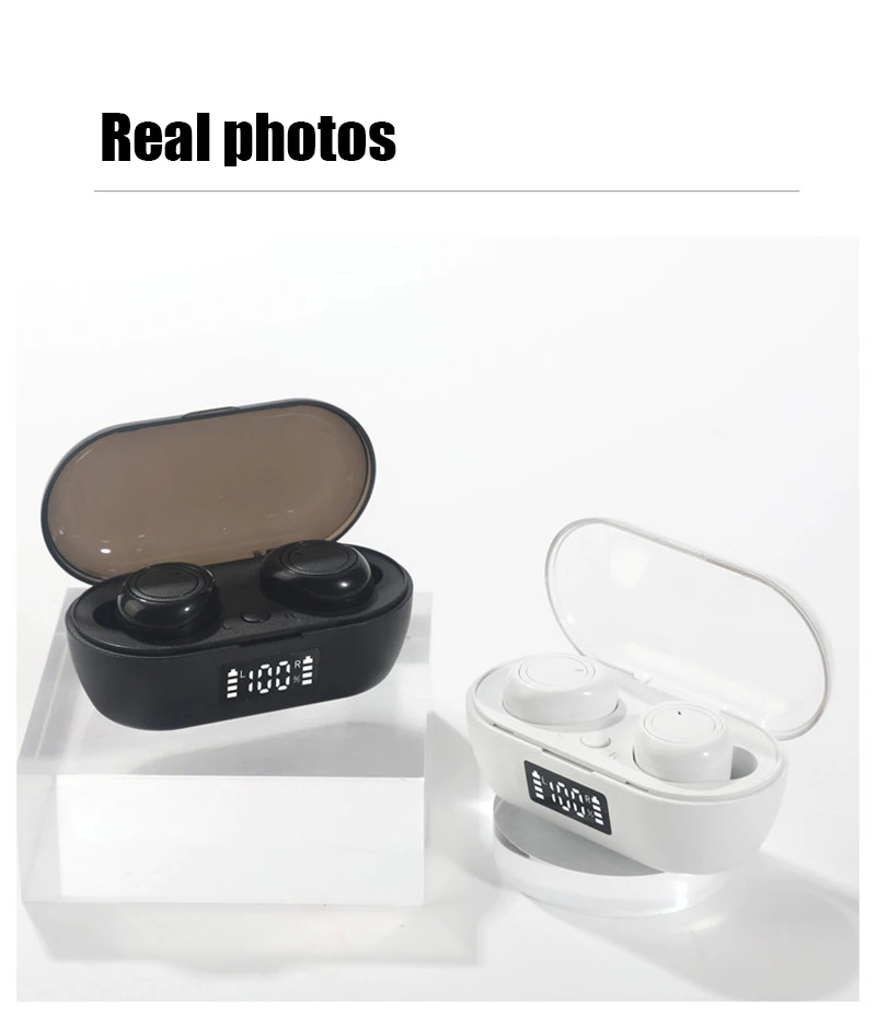 mini wireless headphones TWS bluetooth earphone Touch control Stereo earbuds with Digital Display Charging case for smartphones