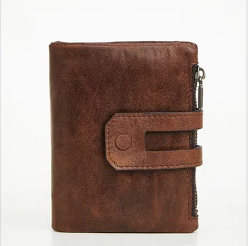 

Korean Men Wallet Double Zipper&Hasp Design Small Wallet Male High Quality Short Card Holder Coin Purse Carteira