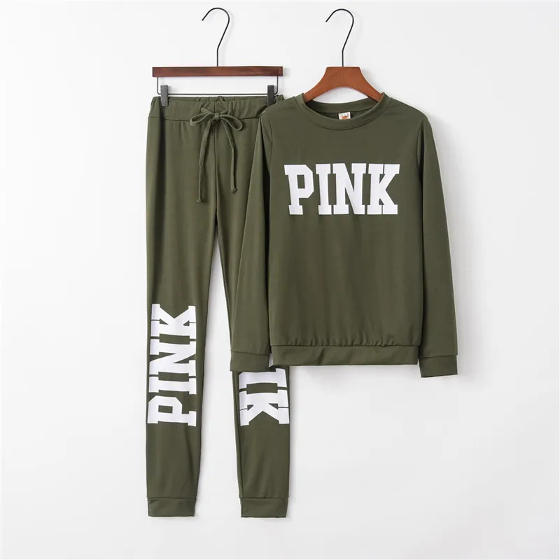 Комплект из 2 предметов: розовый топ с длинными рукавами и штаны женский