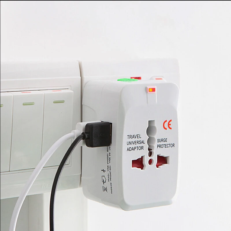 Rantion дорожный Универсальный адаптер 1/2 usb порты AC зарядное устройство преобразователь на стену штекер для США, Великобритании, Австралии, ЕС