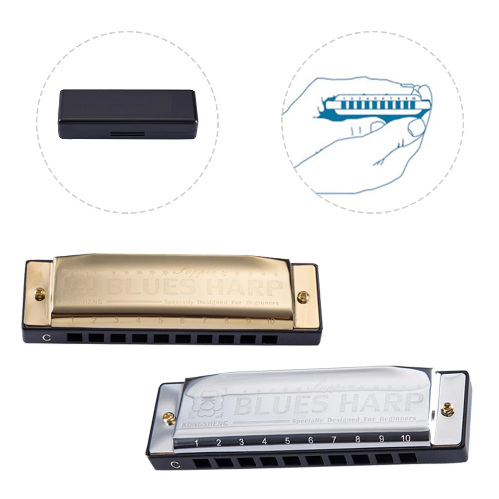 

10-Holes Harp Diatonic Blues Harmonica C Key Harmonica for Kids Adults Diatonic Beginners Easy To Learn Instrument Accessories