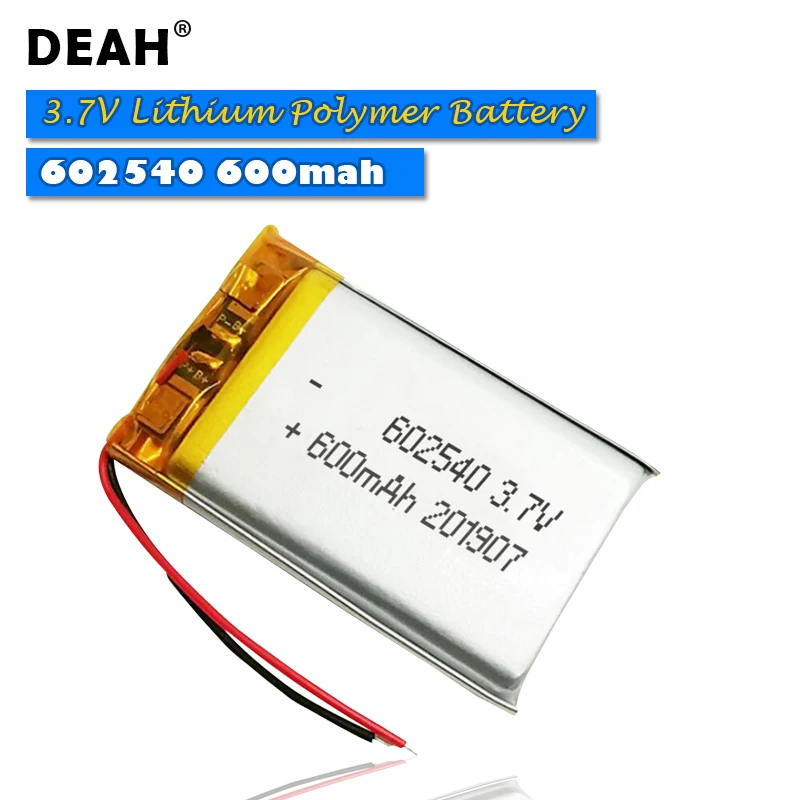 1/2 шт. 3 7 V Lipo cells 602540 600mah литиевая полимерная аккумуляторная батарея для MP3 MP4 MP5 GPS PSP