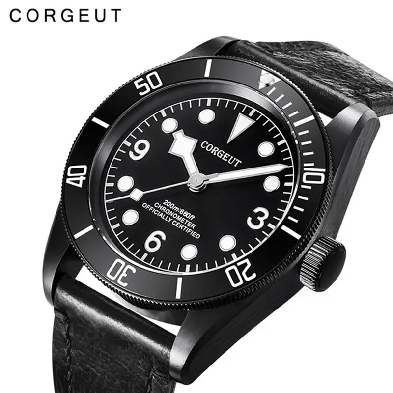 Corgeut мужские часы лучший бренд класса люкс автоматические механические PVD водонепроницаемые мужские часы для плавания мужские s наручные часы Relogio Masculino - Цвет: NO4