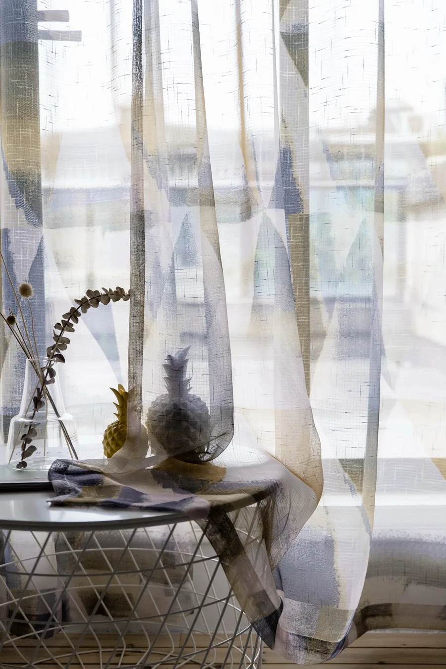 Американский кантри бархат льняной с принтом шторы Геометрическая Абстрактная фигура тюль шторы для гостиной M188#5