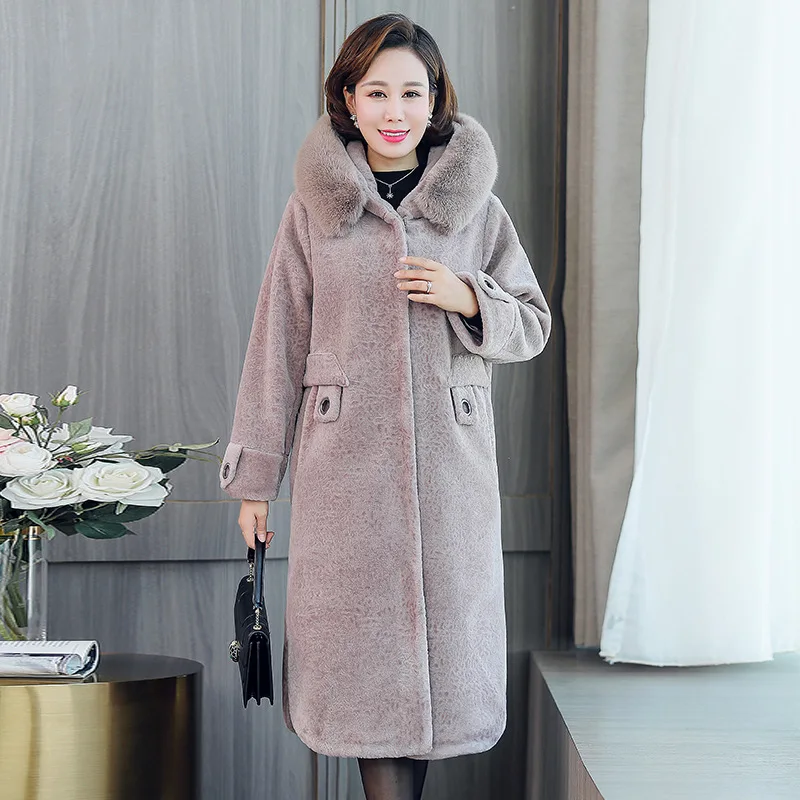 

Ma kuan Winter Elegant Imitation Mink Velvet Jacket Women's 2018 New Style 40-Year-Old 50 Middle-aged Winter Warm Overcoat