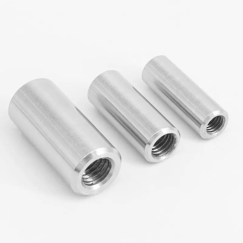 5PCS Round Rod Coupling Nut A2 Stainless Steel Long Cylinder Nuts Bar M3 M4 M5 M6 M8