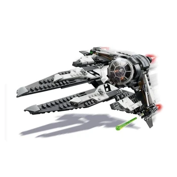 

11421 Star Wars Series Black Ace TIE Interceptor Building Blocks 408pcs Bricks Toys Sets For The Gift Compatible Star Wars 75242