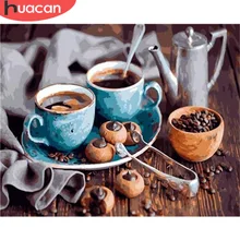 HUACAN краска по номерам пейзаж кофейная чашка акриловая краска по номерам для взрослых настенная художественная картина домашний декор