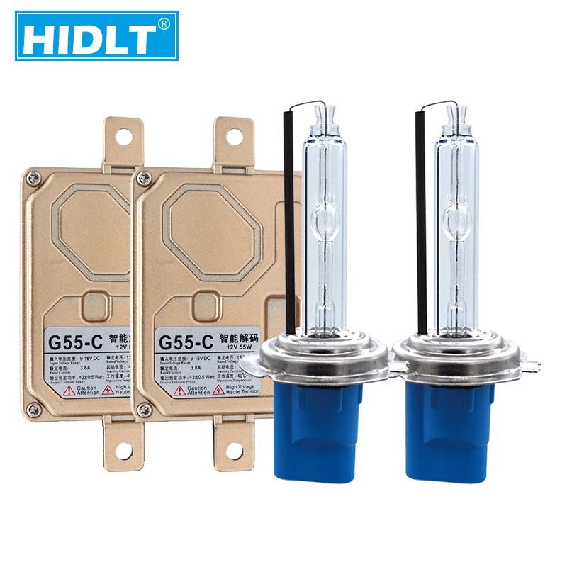 HIDLT AC 55W Car Light Xenon H7 Canbus Ballast Kit No Error Canbus 12V HID Headlight Bulbs H1 H11 HB3 HB4 9012 D2H 5500K White