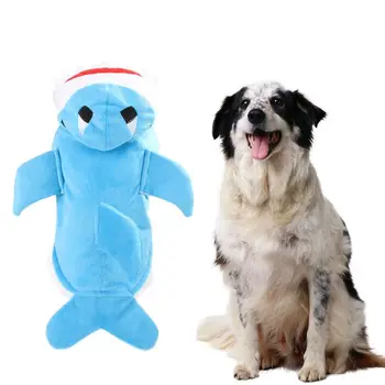 

Funny Pet Shark Costume Outfit Pajamas Clothes Hoodie Puppy Dog Cat Winter Coat