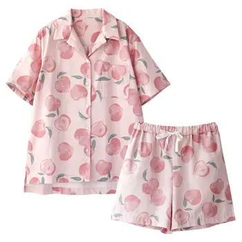 

QWEEK Women's Pajamas Home Clothes for Women Print Pijama Mujer Ensemble 2 Piece Femme Ete Nightgown Sets Pyjama Femme 2020